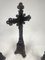 Antique Crucifix with Holder in Wrought Iron, Set of 3, Image 3