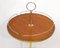 Small Round Tripod Pedestal / Bar Table in Varnished Wood & Gold Metal, 1970s, Image 10