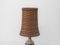 Vintage Tischlampe aus Keramik & Rattan 4