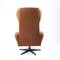 Mid-Century Wing Swivel Chair in Brown Fabric, Former Czechoslovakia, 1960s, Image 6
