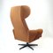 Mid-Century Wing Swivel Chair in Brown Fabric, Former Czechoslovakia, 1960s, Image 5