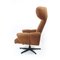 Mid-Century Wing Swivel Chair in Brown Fabric, Former Czechoslovakia, 1960s 8