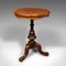 Antique English Early Victorian Lamp Table in Burr Walnut, Image 1