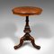 Antique English Early Victorian Lamp Table in Burr Walnut, Image 2