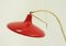 Lámpara de pie ajustable de latón y cuero, Italia, años 50, Imagen 2
