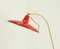 Lámpara de pie ajustable de latón y cuero, Italia, años 50, Imagen 4