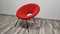 Mid-Century Red Fabric Armchair, 1960s 1