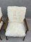 Vintage White Leather Armchairs, Set of 2, Image 9