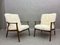 Vintage White Leather Armchairs, Set of 2 1