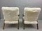 Vintage White Leather Armchairs, Set of 2 13
