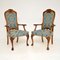 Fauteuils Carver Antique en Noyer, 1920s, Set de 2 1