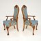 Antique Walnut Carver Armchairs, 1920s, Set of 2 3
