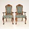 Antique Walnut Carver Armchairs, 1920s, Set of 2 2