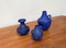 Mid-Century German Minimalist Cobalt Blue Vases from Hartwig Heyne Pottery, 1960s, Set of 3 5