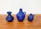 Minimalistische deutsche Mid-Century Vasen in Kobaltblau von Hartwig Heyne Pottery, 1960er, 3er Set 3