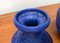 Mid-Century German Minimalist Cobalt Blue Vases from Hartwig Heyne Pottery, 1960s, Set of 3 14