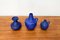 Minimalistische deutsche Mid-Century Vasen in Kobaltblau von Hartwig Heyne Pottery, 1960er, 3er Set 16
