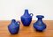 Vases Minimaliste Bleu Cobalt Mid-Century de Hartwig Heyne Pottery, Allemagne, 1960s, Set de 3 25