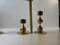 24 Carat Gold Plated Teardrop Candlesticks by Hugo Asmussen, 1970s, Set of 3 5