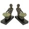 Art Deco Cueillette Bookends in Spelter & Marble by Max Le Verrier, Set of 2 2