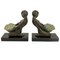 Art Deco Cueillette Bookends in Spelter & Marble by Max Le Verrier, Set of 2, Image 1