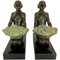 Art Deco Cueillette Bookends in Spelter & Marble by Max Le Verrier, Set of 2 4