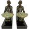 Art Deco Cueillette Bookends in Spelter & Marble by Max Le Verrier, Set of 2, Image 4