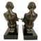 Art Deco Cueillette Bookends in Spelter & Marble by Max Le Verrier, Set of 2 5