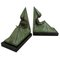 Art Deco Moyen Age Bookends in Spelter & Marble by Max Le Verrier, Set of 2 5