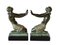 Art Deco Extase Bookends in Spelter & Marble by Fayral/Pierre Le Faguays for Max Le Verrier, Set of 2, Image 1