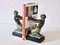 Art Deco Extase Buchstützen aus Spelter & Marmor von Fayral/Pierre Le Faguays für Max Le Verrier, 2er Set 2