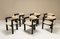 Pamplona Dining Chairs in Stained Black Oak & Off-White Fabric by Augusto Savini for Pozzi, Italy, 1965, Set of 6, Image 2