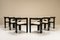 Pamplona Dining Chairs in Stained Black Oak & Off-White Fabric by Augusto Savini for Pozzi, Italy, 1965, Set of 6, Image 3