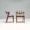 Rosewood No 42 Dining Chairs with Paul Smith Upholstery by Kai Kristiansen for Andersen Møbelfabrik, 1950s, Set of 2 3