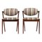 Rosewood No 42 Dining Chairs with Paul Smith Upholstery by Kai Kristiansen for Andersen Møbelfabrik, 1950s, Set of 2 1
