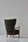 Modern Danish Wingback Chair in Oak & Traditional Danish Olmerdug Wool by Henning Kjærnulf, 1950s 4