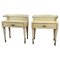 Italian Art Deco Nightstands in Wood, Brass and Glass, 1950s, Set of 2 1