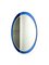 Mid-Century Oval Blue Wall Mirror attributed to Metalvetro Galvorame, Italy, 1970s 3