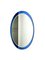 Mid-Century Oval Blue Wall Mirror attributed to Metalvetro Galvorame, Italy, 1970s, Image 3