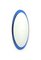 Mid-Century Oval Blue Wall Mirror attributed to Metalvetro Galvorame, Italy, 1970s 2