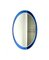 Mid-Century Oval Blue Wall Mirror attributed to Metalvetro Galvorame, Italy, 1970s 6