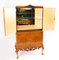 Mid-20th Century Burr Walnut Cocktail Cabinet Drinks Dry Bar, 1950s 12