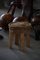 Modern Danish Round Wabi Sabi Stool in Burl Wood & Hessian, 1930s, Image 2