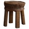 Modern Danish Round Wabi Sabi Stool in Burl Wood & Hessian, 1930s, Image 1