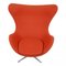 Egg Chair aus Orangefarbenem Stoff von Arne Jacobsen für Fritz Hansen, 2000er 5