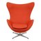 Egg Chair in Orange Fabric by Arne Jacobsen for Fritz Hansen, 2000s 4