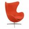 Egg Chair aus Orangefarbenem Stoff von Arne Jacobsen für Fritz Hansen, 2000er 1