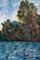 Artista di scuola francese, Paesaggio con lago, Olio su tela, Metà del XX secolo, Con cornice, Immagine 5