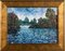 Artista di scuola francese, Paesaggio con lago, Olio su tela, Metà del XX secolo, Con cornice, Immagine 1