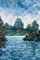Artista di scuola francese, Paesaggio con lago, Olio su tela, Metà del XX secolo, Con cornice, Immagine 4
